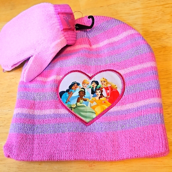 Disney Princess Girls Hat & Mittens Set. New - Picture 2 of 7